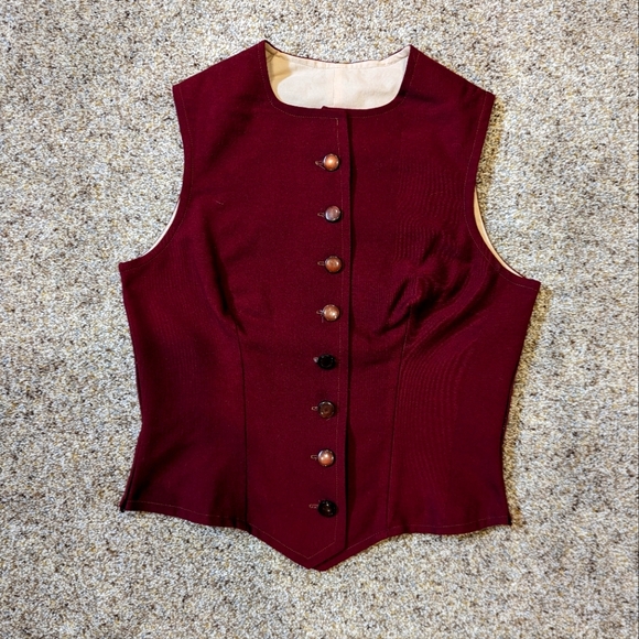 - Handmade Women's Red Waist Coat. Upcycled textile, Western, Ren Festival… - Picture 1 of 11